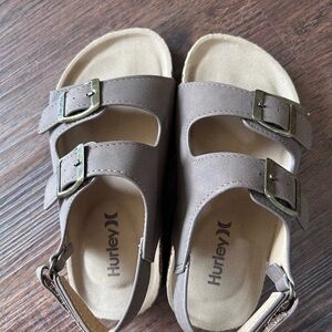 Hurley Toddler Taupe Brown Double Strap Sandals